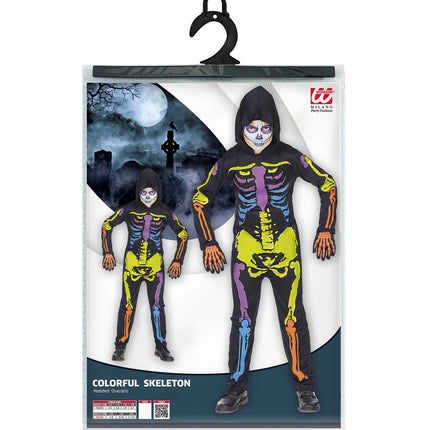 Widmann SRL Skelet pak kleurrijk kinderen