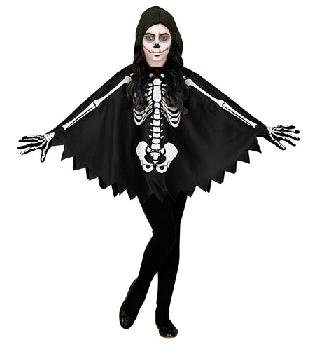Widmann SRL Skelet poncho halloween kinderen