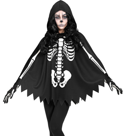 Widmann SRL Skelet poncho halloween volwassenen