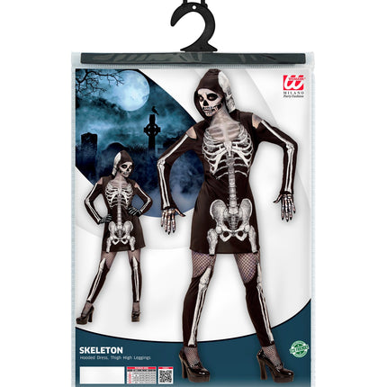 Widmann SRL Skeletjurk met schedel voor dames
