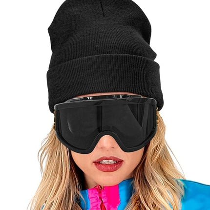 Widmann SRL Ski-bril 80's zwart luipaardprint Jesse