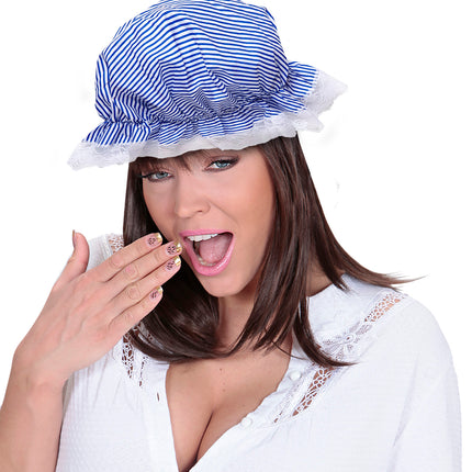 Widmann SRL Slaapmuts blauw wit gestreept