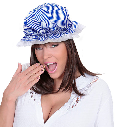 Widmann SRL Slaapmuts blauw wit gestreept