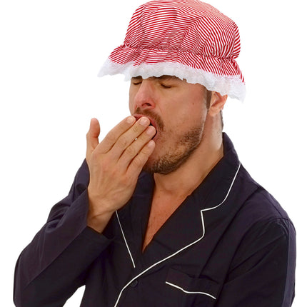 Widmann SRL Slaapmuts rood wit gestreept