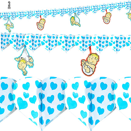 Widmann SRL Slinger met blauwe hartjes voor geboorte