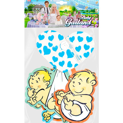 Widmann SRL Slinger met blauwe hartjes voor geboorte