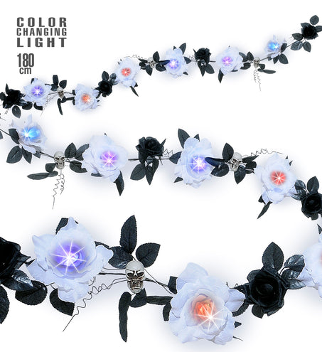 Widmann SRL Slinger met witte rozen en schedels