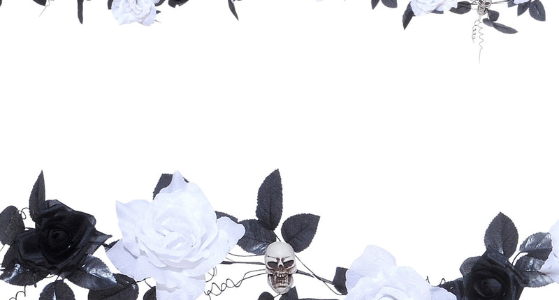 Widmann SRL Slinger met witte rozen en schedels