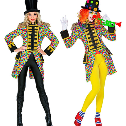 Widmann SRL Slipjas Clown carnaval meerkleurig dames