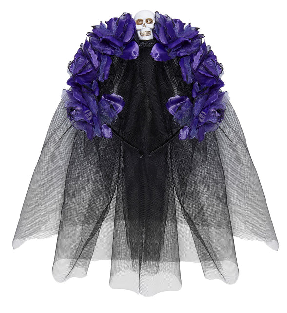 Widmann SRL Sluier met paarse rozen voor Halloween