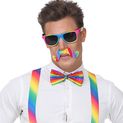 Widmann SRL Snor regenboogkleuren