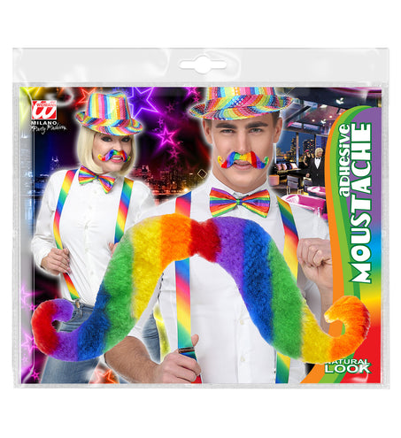 Widmann SRL Snor regenboogkleuren