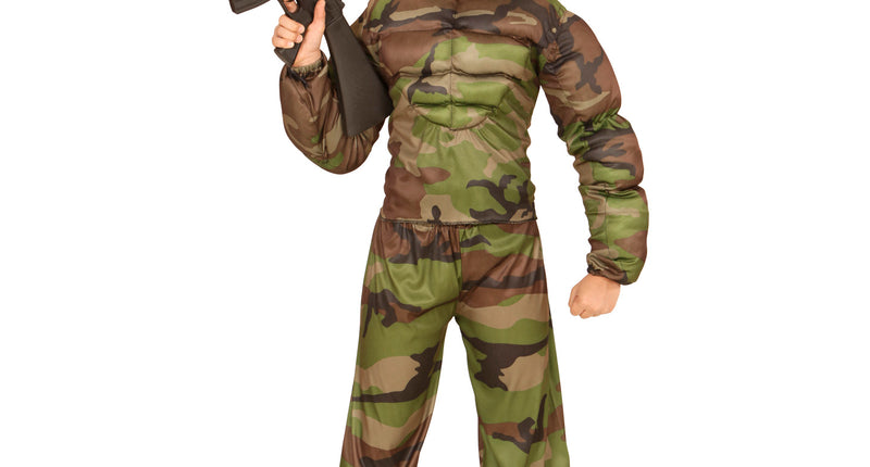Widmann SRL Soldatenpakken met spieren voor kids