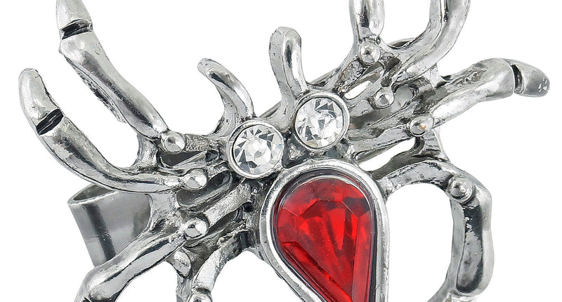 Widmann SRL Spinnen ring met rode steen