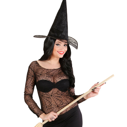 Widmann SRL Spinnenweb heksen shirt kant