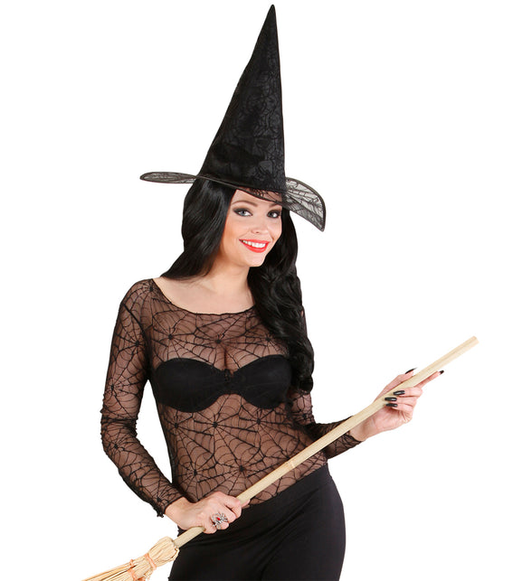 Widmann SRL Spinnenweb heksen shirt kant