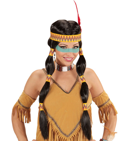 Widmann SRL Squaw indianen pruiken voor carnaval