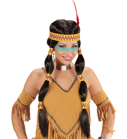 Widmann SRL Squaw indianen pruiken voor carnaval