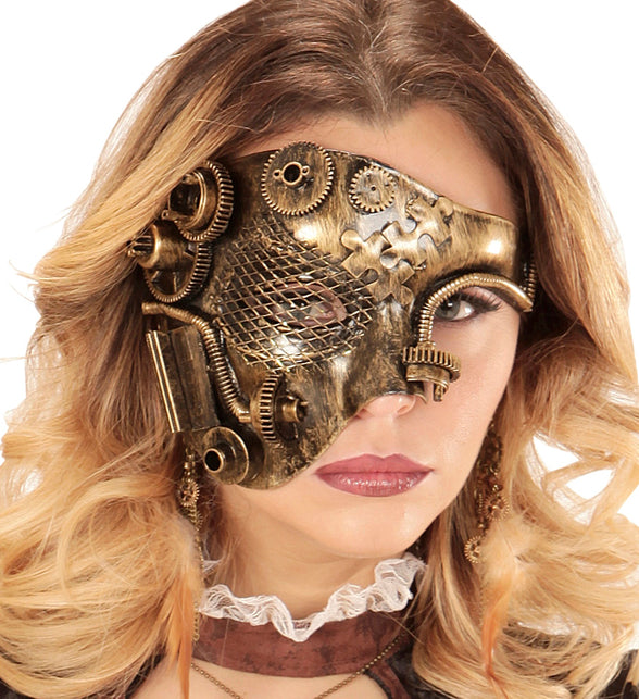 Widmann SRL Steampunk masker bruin goud