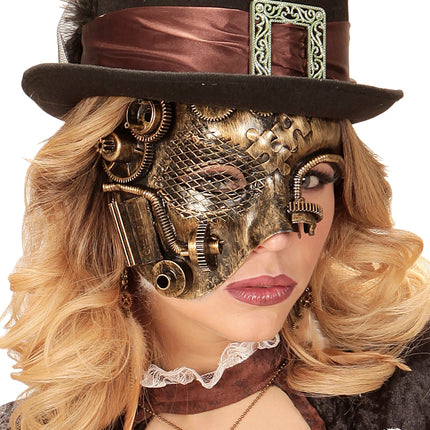 Widmann SRL Steampunk masker bruin goud