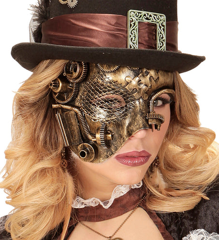 Widmann SRL Steampunk masker bruin goud