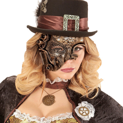 Widmann SRL Steampunk masker bruin goud