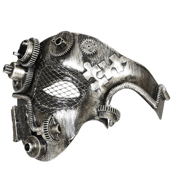 Widmann SRL Steampunk masker zilver