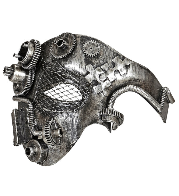 Widmann SRL Steampunk masker zilver