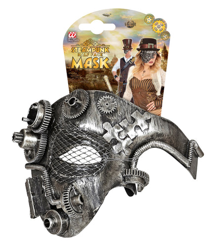 Widmann SRL Steampunk masker zilver
