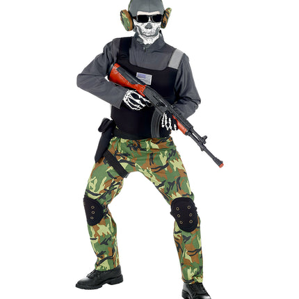 Widmann SRL Stoer soldaten skelet pak voor kinderen