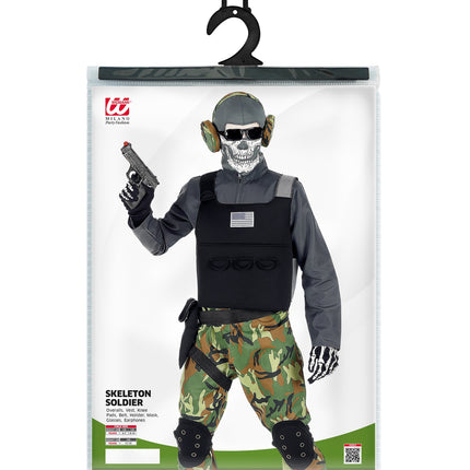 Widmann SRL Stoer soldaten skelet pak voor kinderen