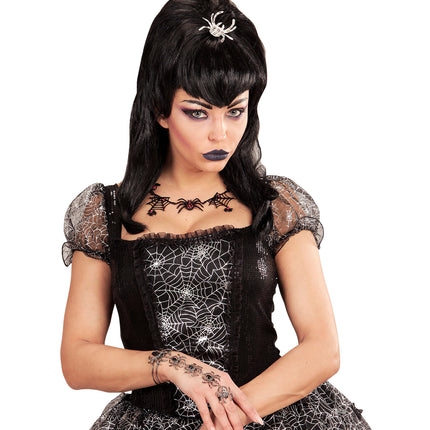 Widmann SRL Strass ketting heks met spinnen