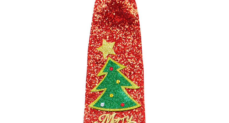 Widmann SRL Stropdas kerstboom glitter rood