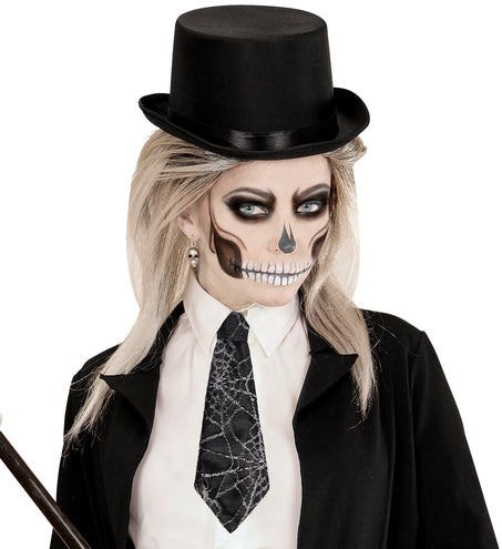 Widmann SRL Stropdas spinnenweb print 27cm