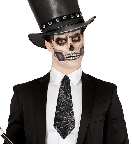 Widmann SRL Stropdas spinnenweb print 27cm