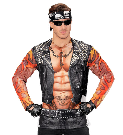 Widmann SRL T-Shirt Lange Mouwen Rocker/Biker Man M/L