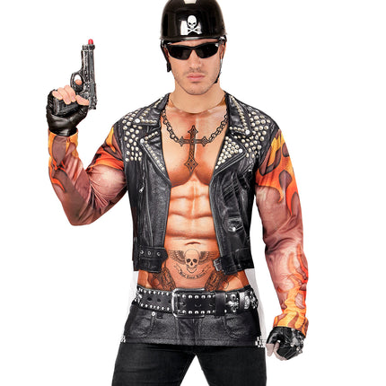 Widmann SRL T-Shirt Lange Mouwen Rocker/Biker Man M/L