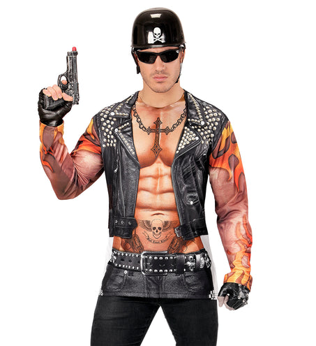 Widmann SRL T-Shirt Lange Mouwen Rocker/Biker Man M/L