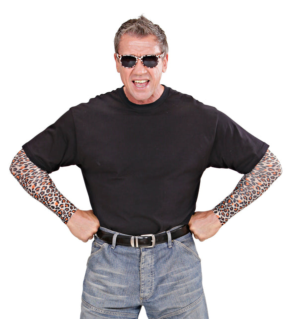 Widmann SRL Tattoo mouwen sleeve luipaard print