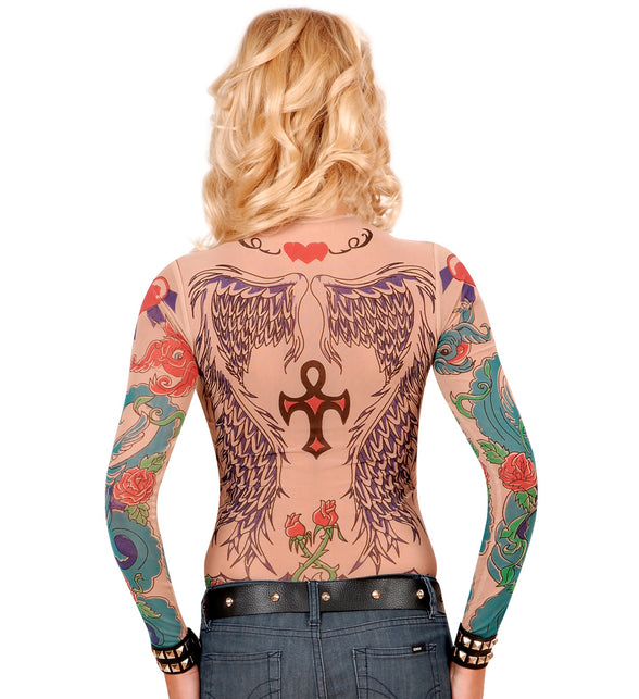 Widmann SRL Tattoo Shirt Engelenvleugel Vrouw