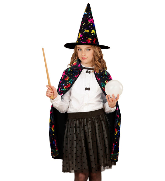 Widmann SRL Ti-Ta-Tovenaars cape met gekleurde sterren Kind