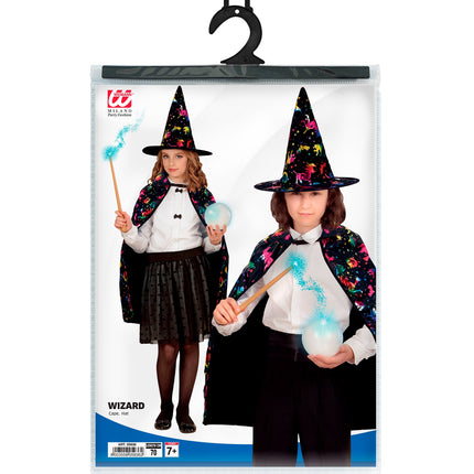 Widmann SRL Ti-Ta-Tovenaars cape met gekleurde sterren Kind