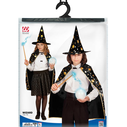 Widmann SRL Ti-Ta-Tovenaars cape met sterren Kind