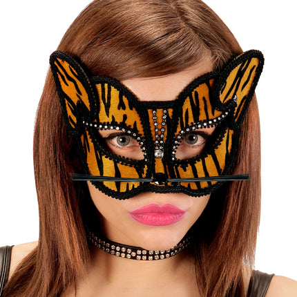Widmann SRL Tijgermasker met steentjes