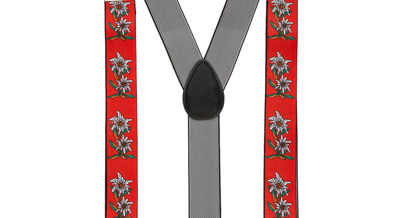 Widmann SRL Tiroler Edelweiss bretels oktoberfeest rood