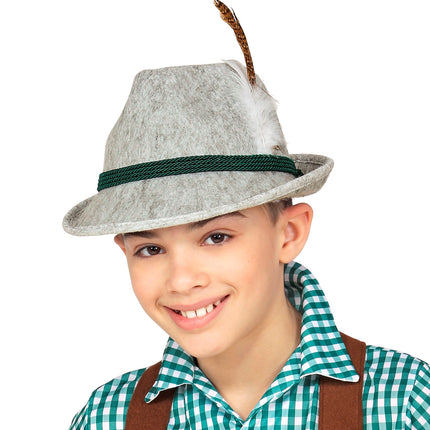 Widmann SRL Tiroler hoed met veer kinderen