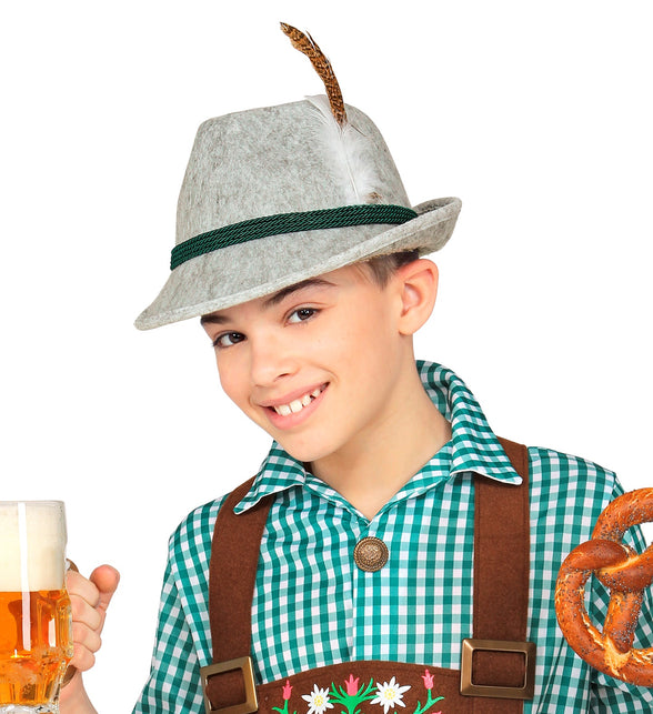 Widmann SRL Tiroler hoed met veer kinderen