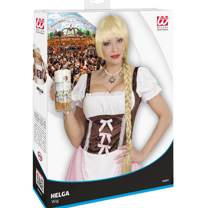 Widmann SRL Tiroler pruik met lange vlecht blond