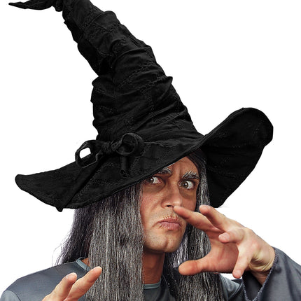 Widmann SRL Tovenaars hoed zwart in suedelook