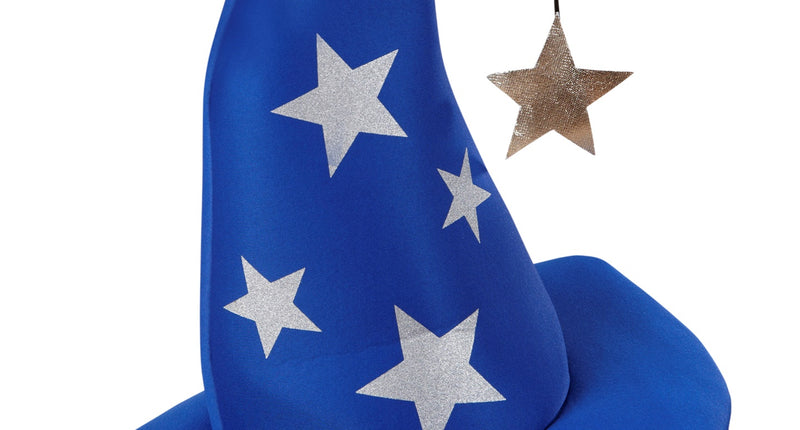 Widmann SRL Tovenaarshoed blauw met sterren